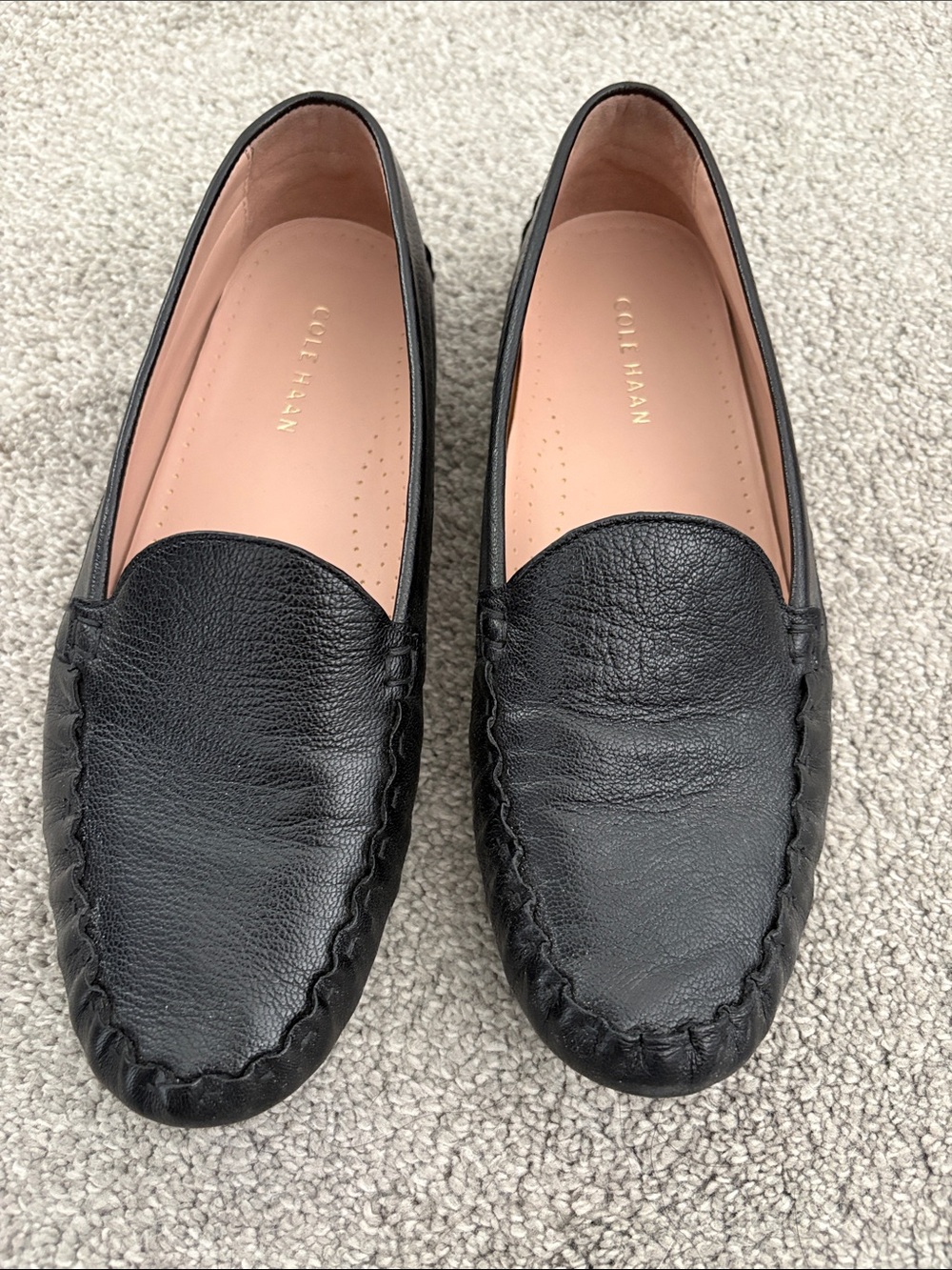 Cole Haan Black Leather Driver Loafers